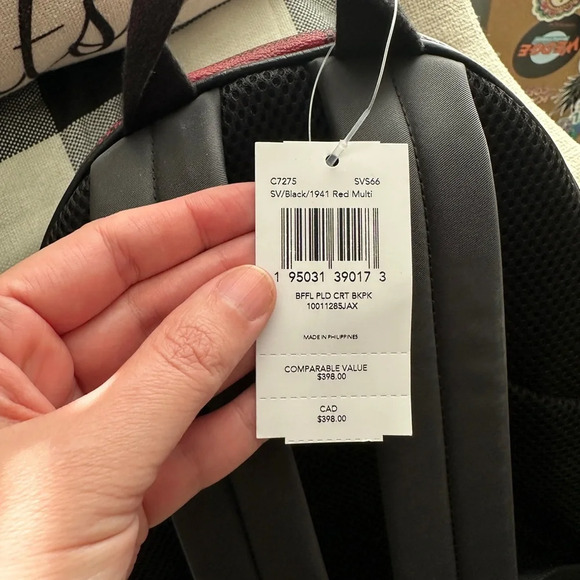 Red Buffalo Coach Mini Backpack Plaid NWT - Picture 6 of 11